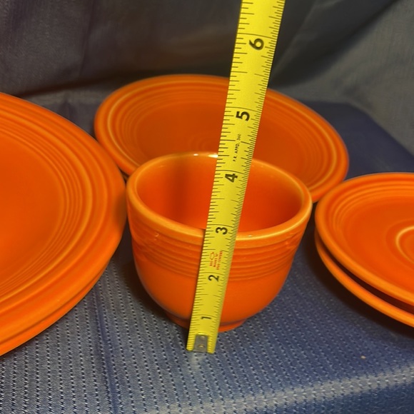 Vintage Coral orange red fiestaware dinner set of 6 with bonus mug cup EUC - Picture 7 of 8